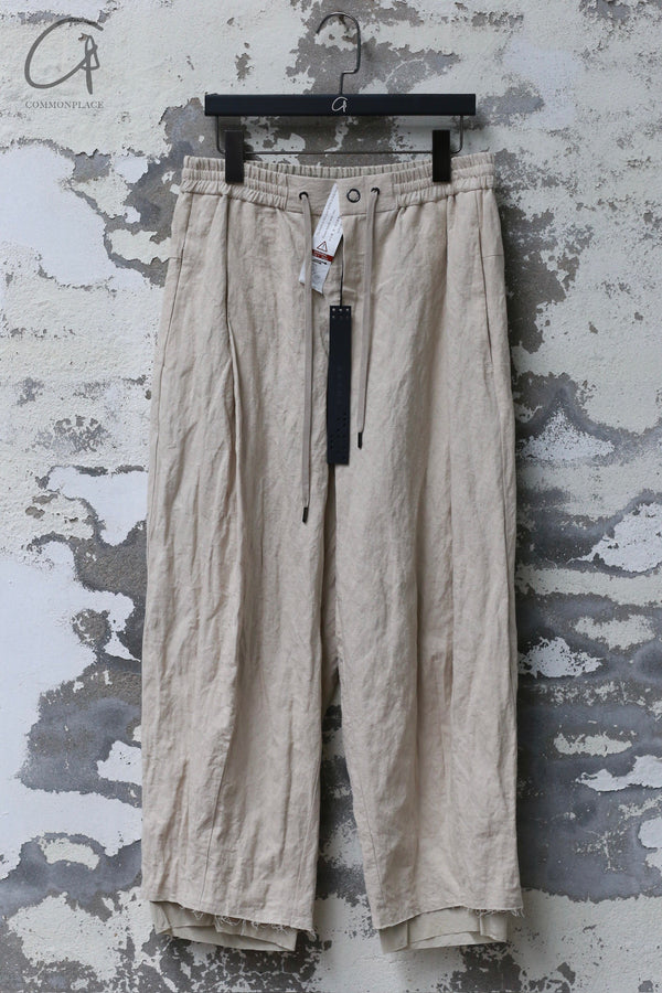 DEVOA 24 spring and summer cotton and linen loose pants PTI-MSLC natural color